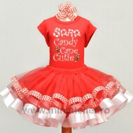 Compleu Cu Fustita Craciun Candy Cane Cutie Personalizat