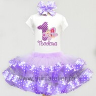 Set Tutu Aniversar Fluturas Cu Buline