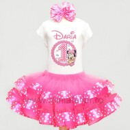 Set Cu Fustita Tulle Cu Buline Minnie Baby