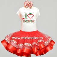 Set Tutu De Craciun I Love Santa