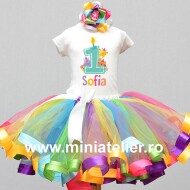 Set Cu Fustita Tutu Editie Speciala Rainbow Aniversare