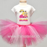 Compleu Tutu Personalizat Minions Fetita