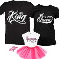 Set Cadou Pentru Familie King Queen Cu Tutu