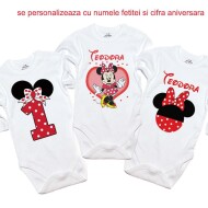 Set 3 Body Aniversare Personalizate Minnie Red
