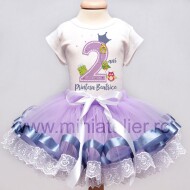 Set Fustita Din Tulle Cu Dantela Bufnitele Lilas