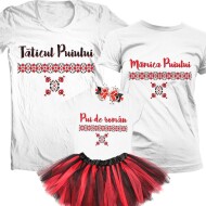 Set De Tricouri Cu Motive Traditionale Si Fustita Tulle