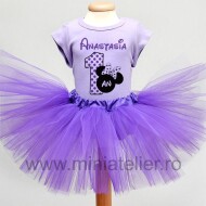 Compleu Cu Fustita Mov Minnie Mouse 1 An