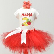 Set Cu Fustita Tutu Rosie Capsunica