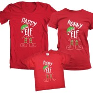 Set De Tricouri De Craciun Elf Family