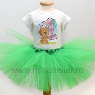 Compleu Cu Fustita Tutu Green Teddy