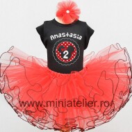 Set Aniversar Cu Fustita Tutu Dubla Minnie Black