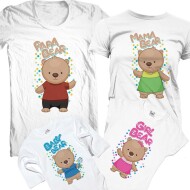Set De Tricouri Asortate Bear Family