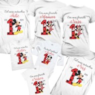 Set de tricouri aniversar cu nasi Mickey