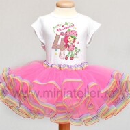 Set Aniversar Cu Fustita Dubla Capsunica
