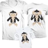 Set De Tricouri Asortate Cele 3 Maimute Intelepte