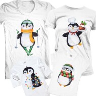 Set De Familie Cute vintage Penguin