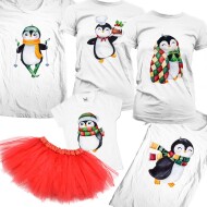 Set De Tricouri De Familie Pinguinii