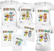 Set Tricouri Aniversare Cu Nasi Baby Robot