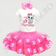 Compleu Cu Fustita Cu Volane Meow Cat