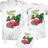 Set de tricouri asortate de Craciun pentru sedinte foto