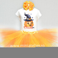 Compleu cu fustita tutu Halloween Pumpkin