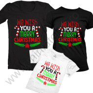 Set de tricouri asortate de Craciun Wishes
