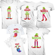 Set de tricouri asortate de Craciun Elf family